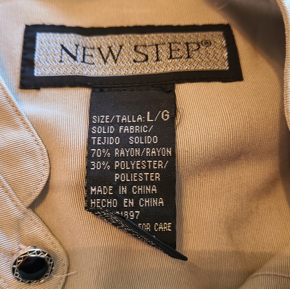New Step Men's Caribbean Island Shirt, Size:  Large Color: Tan - Picture 8 of 16